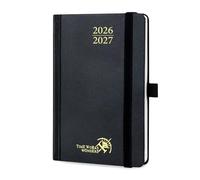 POPRUN Agenda de Poche 2026 2027 Semainier 16 x 10,5 cm,Août 2026-Déc 2027 | Petit Planner Scolaire 17 Mois,Couverture Rigide avec Intervalle Horaire,Papier 80g/m²,Noir