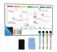 POPRUN Planning Semaine Frigo, Tableau Emploi du Temps Effacable Mural | Adhésif, Planificateur Hebdomadaire, Calendrier Familial, Organisateur, pour College, 42 x 28 cm