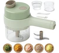 popyes Coupe Légumes Multifonction électrique Hachoir électrique Viande et Légumes Sans Fil Portable Mandoline de Cuisine Electrique pour Chili Oignon Ail Céleri Gingembre avec 2 Récipient (B)
