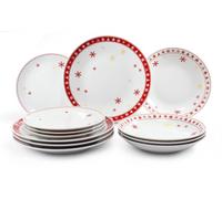 Porcelaine de Noël, ensemble d'assiettes, porcelaine tchèque, Leander, 12 d.