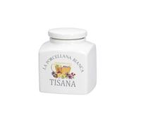 PORCELLANA La Bianca - Conteneur TISANA - Conserve, bocaux et conteneurs - Pots de Cuisine - Porcelaine - 500 CC ; 9,5 x 9 x h10,5 cm
