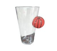 Porceosy Verre à vin sur le thème du sport, tasse bière créative en forme de boule pour les amateurs verrerie transparente durable fans golf, rugby, football, grande capacité 15 G