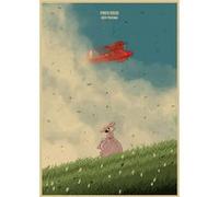 Porco Rosso Movie Poster Hayao Miyazaki Peinture Décorative Anime Japonais - 42 x 30 cm (Style 05)