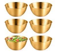 PORFOYO 6 Pièces Bol Inox, Bols À Mélanger En Métal, Bols Mélangeurs Bols En Acier Inoxydable Bol À Mélanger Saladier Inox Bol De Service Bol à épices Pour Salade, Collations, Sauces (Ø 19,5 cm)
