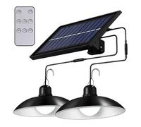 PORFOYO Lampe Solaire D'extérieur Avec Télécommande, Lampe Solaire Exterieur, 50W Suspension Solaire, Lampes Suspendues LED Solaires IP65, Lampes Solaires Pour Extérieur et Intérieur