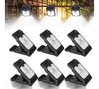 PORFOYO Lampe Solaire Exterieur: 6 Pièces Lampe Solaire à Pince Avec Détecteur De Mouvement, 3 Modes D'éclairage Eclairage Exterieur Solaires Pour Jardin, Couloir, Terrasse, Garage, Cour, Clôture