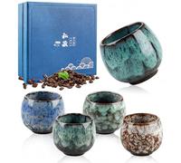 PORFOYO Lot De 5 110 Ml Tasses A Expresso,Céramique Tasse A Cafe,Tasses À Café En Céramique,Tasse À Café Expresso En Céramique Pour Expresso,Thé,Moka,Macchiato,Cadeaux De Noël