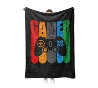 PORJDN Couverture Gamer pour Manettes, Couverture de Jeu Moderne pour Adolescents et Garçons, Housse de Canapé Lit avec Motifs de Console de Jeu. (Style A, 150x200cm)