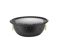 Portable Barbecue portable, poêle à charbon de bois, barbecue table, extérieur, antiadhésif avec grille et rôtissoire, au for terrasse, cuisine, camping, pique-nique, randonnée Camping(Noir)