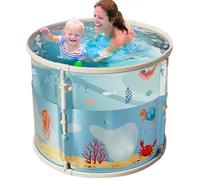 Portable Bathtub, Soaking Bathing Tub, 27.56x25.59 Inches Easy Setup Large Foldable Hot and Cold Water Poo, Compact Travel Bathtub for Adults, Kids, Camping, Outdoor, Home, Spa