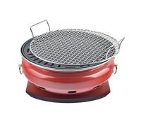 Portable Épaissir le barbecue à charbon de bois domestique durable, poêle sans fumée for pique-nique intérieur et extérieur, thé, café, avec grillage rôtissoire Camping(Red)
