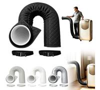 Portable Gaine Isolante Climatisation, Gaine Isolation Tuyau Climatiseur Mobile Enveloppe Isolante Triple Couche Ajustable avec 2 Colliers pour Intérieur et Extérieur Diamètre 13cm et 15cm，Noir