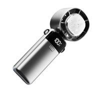 Portable Hand Fan - Digital Screen Air Circulator, Foldable Rechargeable Cooling System, Multii Speed Quiet Breeze Generator | Lightweight Energy Saving Cooling Accessory For Vacation Hiking Picnic