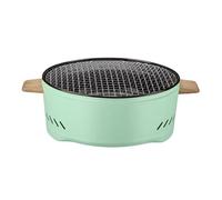 Portable Poêle à gril de table portatif d'intérieur et d'extérieur, mini poêle charbon bois for barbecue, petit pique-nique camping durable avec grillage rôtissoire Camping(Green)