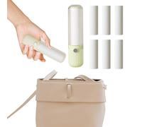 Portable Rouleau Vetement Adhesif WISIRENT, Recharge Rouleau Poils Animaux Brosse Vetement Anti Poils, Rouleaux Adhesifs Poils Adhesive pour Vêtements, Canapés, Lits, Tapis (7Rouleaux +1 Brosse)