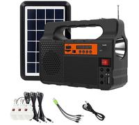 Portable Solar Generator with Solar Panel Radio BT Speaker Phone Charger Flashlight Power Station Built-in 3600mAh Rechargeable
