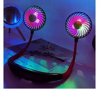 Portable suspendu cou ventilateur USB batterie rechargeable mains libres casque conception double mini refroidisseur portable pour Voyage Bureau Sports de plein air (aromathérapie Pads Inclus)