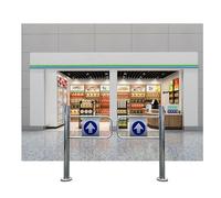 Portail à battant automatique pour entrées de marché - Porte d'accès unidirectionnel pour cours et entrepôts, solution de portail extérieur à fermeture automatique de 110 cm avec charnières, design