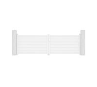 Portail battant aluminium plein 350 x 114 cm blanc mat - Casanoov EIGER 3,5m 2 vantaux intimité totale surface lisse moderne résistant corrosion compatible motorisation kit complet