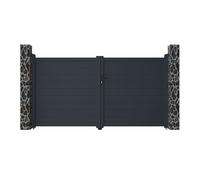 Portail battant aluminium plein L305 x H165 cm anthracite - NAZARIO