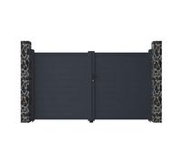 Portail battant aluminium plein L305 x H180 cm anthracite - NAZARIO