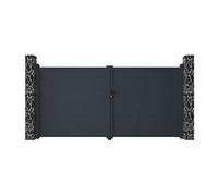 Portail battant aluminium plein L355 x H180 cm anthracite - NAZARIO