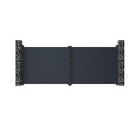 Portail battant aluminium plein L397 x H165 cm anthracite - NAZARIO