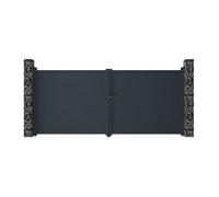 Portail battant aluminium plein L397 x H180 cm anthracite - NAZARIO