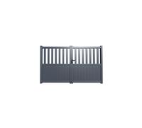Portail battant aluminium semi ajouré L343 x H140 cm anthracite en kit BARTOS