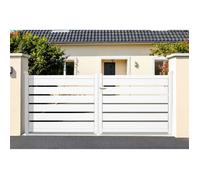 Casanoov Portail battant 3m VOGEL H.120cm blanc aluminium
