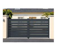 Portail battant - Casanoov - VOGEL - 3m H.143cm - Gris - Aluminium