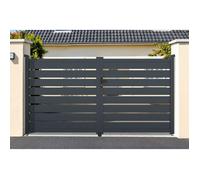 Casanoov Portail battant 3m VOGEL H.160cm aluminium gris