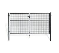 Portail battant grillagé - Casanoov - OLGA - 3m H.156cm - Gris - Acier