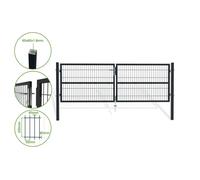 Portail battant grillagé - Casanoov - RAZO - 3m H.100cm - Gris - Acier