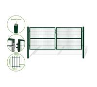 Portail battant grillagé - Casanoov - RAZO - 3m H.120cm - Vert - Acier