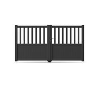 Portail battant, modèle Amiens, aluminium, anthracite, systèmes de fixation flexibles, personnalisable