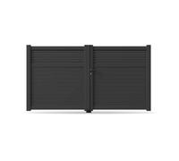 Portail battant, modèle Boulogne, aluminium, anthracite, systèmes de fixation flexibles, personnalisable