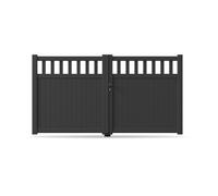 Portail battant, modèle Meaux, aluminium, anthracite, systèmes de fixation flexibles, personnalisable