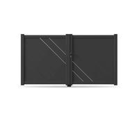 Portail battant, modèle Roubaix, aluminium, anthracite, systèmes de fixation flexibles, personnalisable