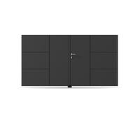 Portail battant, modèle Valence, aluminium, anthracite, systèmes de fixation flexibles, personnalisable