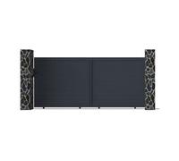 Portail coulissant aluminium plein L374 x H165 cm anthracite - NAZARIO