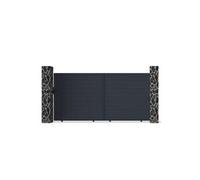 Portail coulissant aluminium plein L374 x H180 cm anthracite - NAZARIO