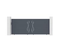 Casanoov Portail coulissant 4m LIFE H.160cm aluminium gris