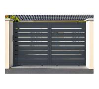 Casanoov Portail coulissant 3,5m VOGEL H.180cm aluminium gris