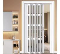 Portail Coulissant Intérieur Pliable 80in, Porte Accordéon Interieur, Porte coulissante à Soufflet, Porte de Salle de Bain de Chambre à Coucher, pour Salle de Bain, Chambre, buanderie, Cuisine