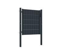 Vidaxl Portail De Clôture Pvc Et Acier 100x81 Cm Anthracite
