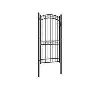 Vidaxl Portail De Clôture Avec Dessus Arqué Acier 100x200 Cm Noir