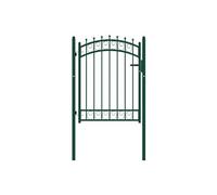 vidaXL Portail de Clôture EMMEN avec Pointes Portail de Jardin Portillon de Terrasse Porte de Patio Barrière de Jardin Extérieur Acier 103x109,5 cm Vert