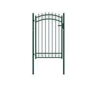 vidaXL Portail de Clôture avec Pointes Portail de Jardin Portillon de Terrasse Porte de Patio Barrière de Jardin Extérieur Acier 100x150 cm Vert 146375 Vert G
