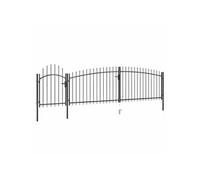 vidaXL Portail de clôture jardin acier 5 x 1,75 m - Noir